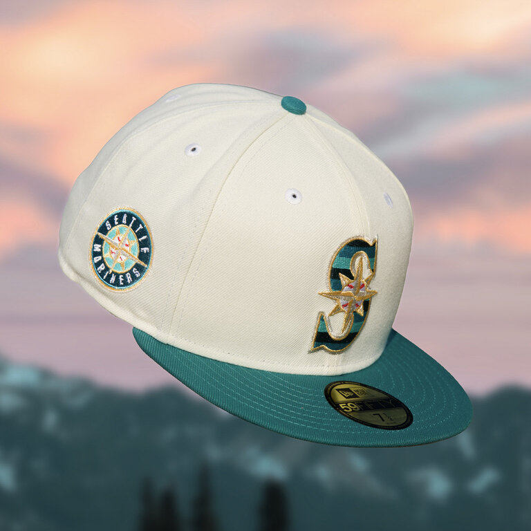 New Era 59Fifty Seattle Pilots Hat - Navy, Teal, Metallic Silver