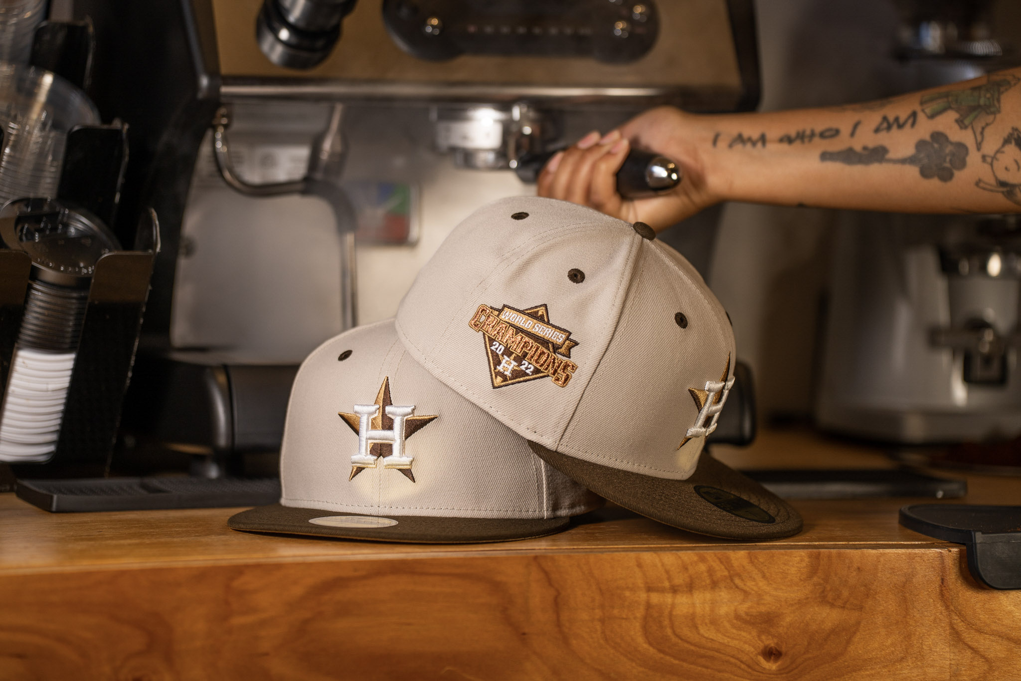Buy New Era Tan Houston Astros Fitted Hat at in Style 8 3/8