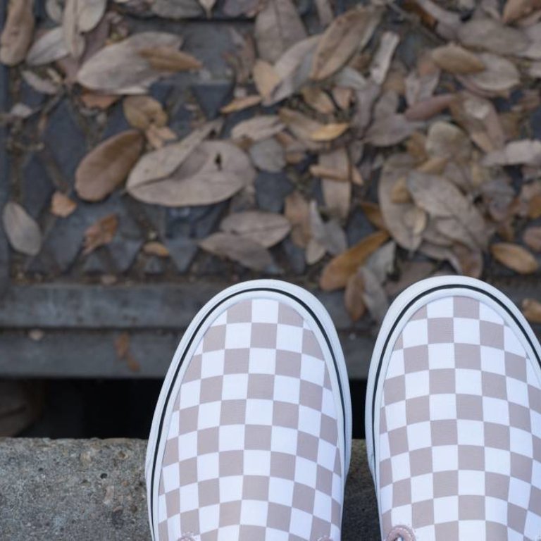 vans slip on checkerboard mahogany rose