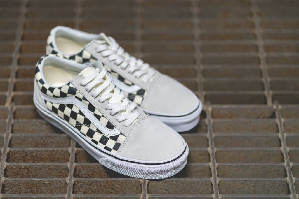 checkerboard old skool white