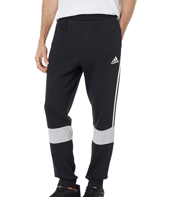 Adidas Sweatpants Mens M Grey Black 3 Stripes Relaxed Fit