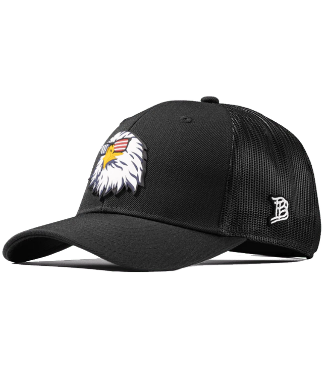 Branded Bills Branded Bills Mens Party Eagle PVC Curved Trucker Black