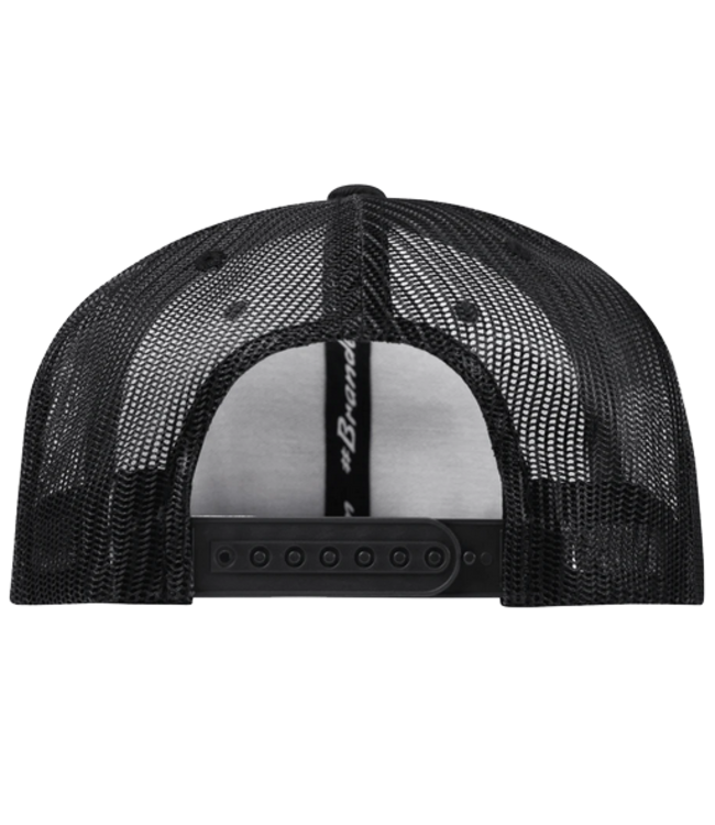 Branded Bills Branded Bills Mens Hardworking PVC Flat Trucker Black