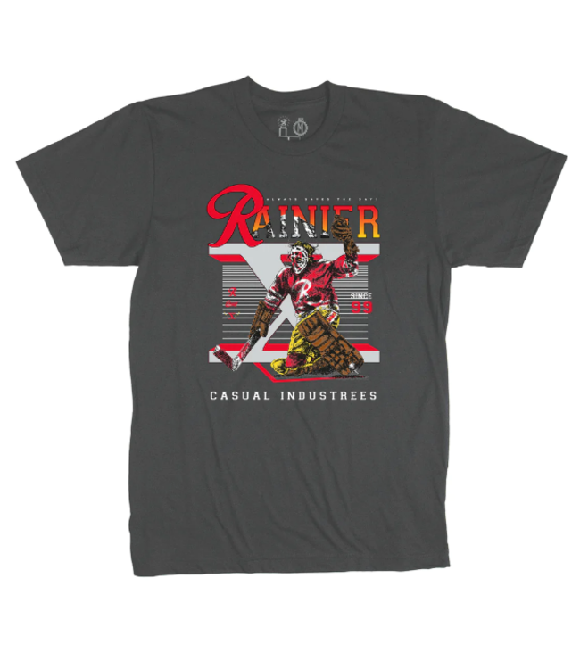 Casual Industrees  Casual Industrees Mens Rainier Saves The Day TShirt Asphalt
