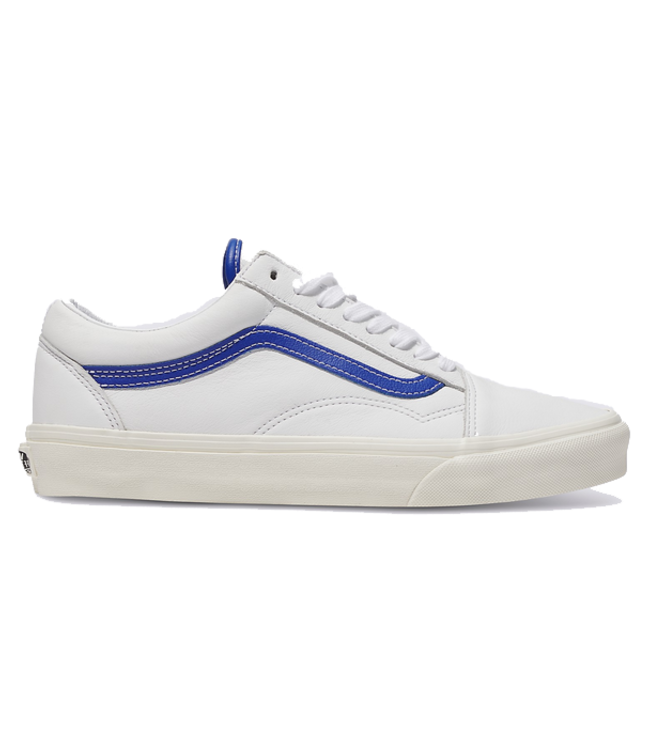 Vans Wmns Old Skool Leather Blue/Wht VN0007NTZ5D - Athlete's