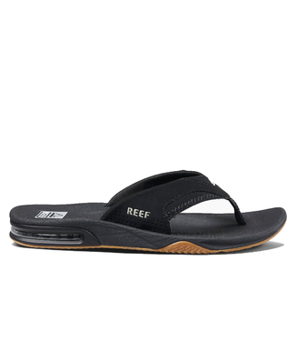 Reef Reef Mens Fanning Flip Flops Black Silver