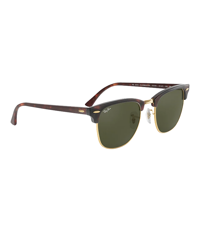 Ray Ban Ray Ban Clubmaster Mock Tortoise On Arista G15 Green 0RB3016
