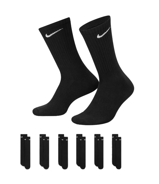 nike Nike Everyday Cotton Cushioned Crew 6 pack BLK SX7666 010