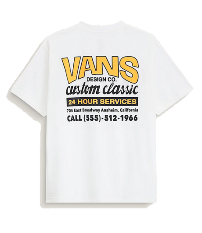 Vans Vans Mens Shop Front TShirt White/Sunny Yellow