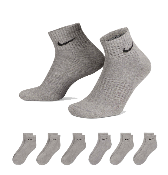 Nike Everyday Ankle 6pack Socks Grey SX7669 064 - Athlete's Choice