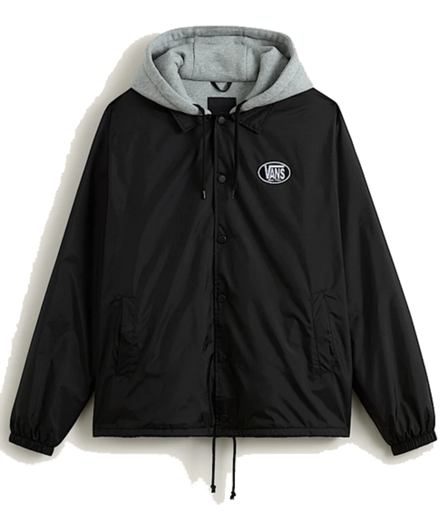 Vans Vans Mens Riley Hooded  Coaches Jacket Black VN000P75BLK