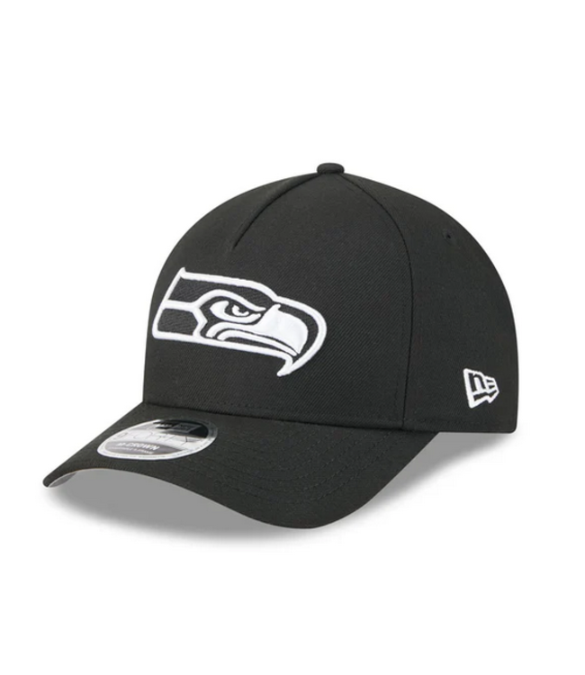 New Era New Era Mens 9Forty M Crown Seahawks Blk Wht Snapback 60708054