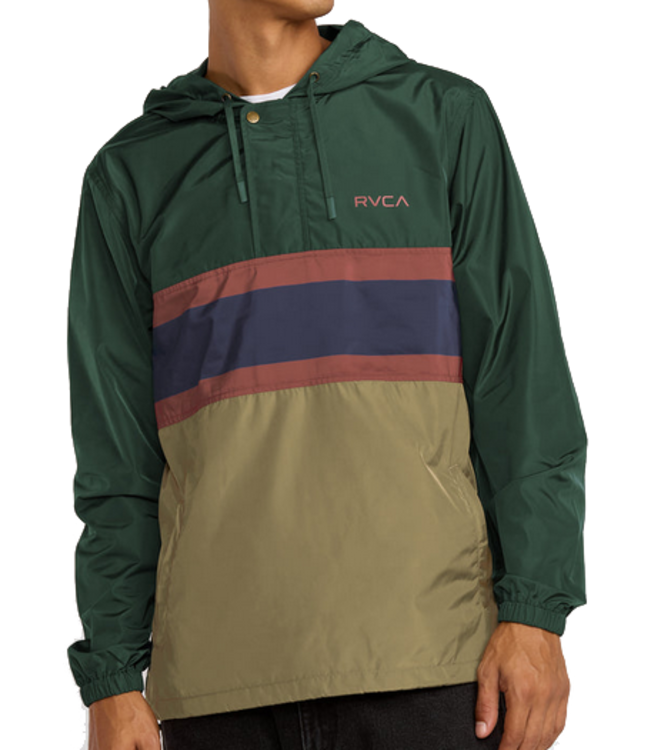 RVCA Mens Meyer II Packable Anorak Hunter Green AVYJK00264