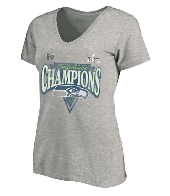 Fanatics Fanatics Wmns Seahawks NFC Champs Hail Mary TShirt Steel Heather