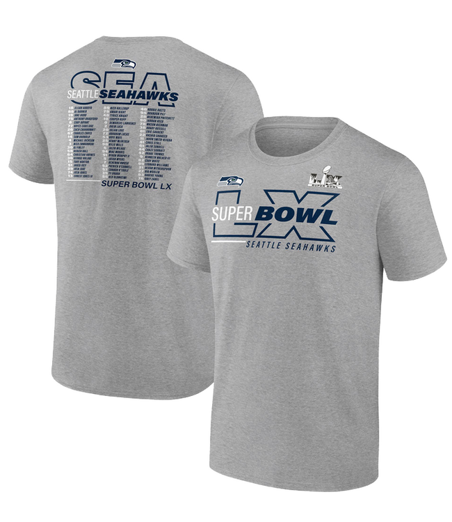 Fanatics Fanatics Mens Seahawks SB LX Team Member TShirt Steel Heather