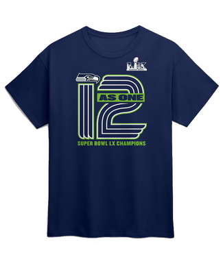 Fanatics Fanatics Mens 12 As 1 Seahawks SBLX Champs TShirt Navy