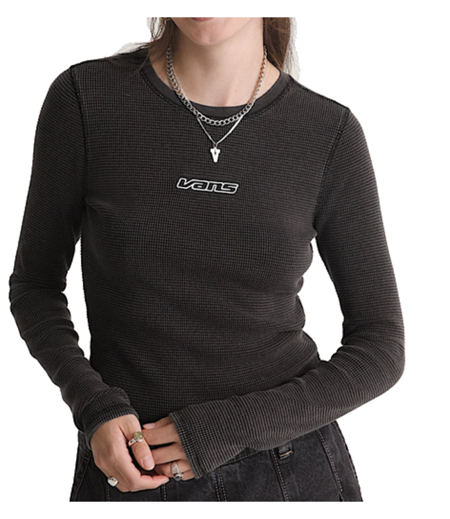 Vans Vans Wmns Teri Waffle Knit Long Sleeve Crop VN000TBQBLK