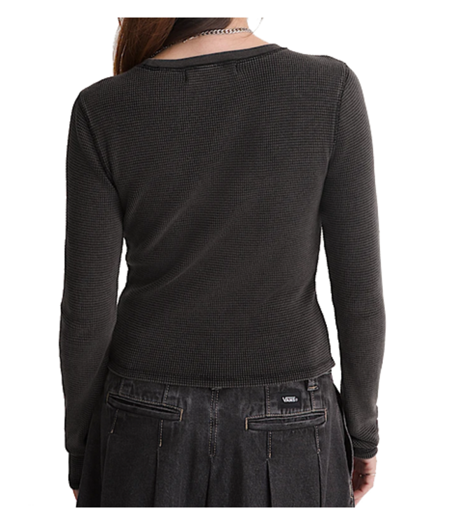 Vans Vans Wmns Teri Waffle Knit Long Sleeve Crop VN000TBQBLK