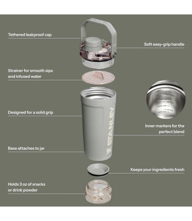 Stanley Stanley 20 Ounce Vitalize Shaker Tumbler Sage Gray 10 13007 003