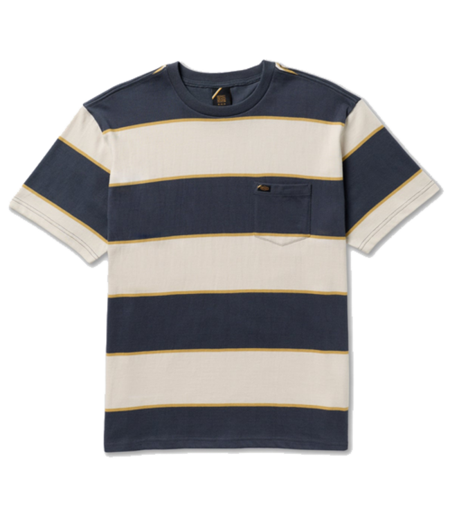 RVCA Mens Dayshift Stripe Tshirt Khaki AVYKT00345