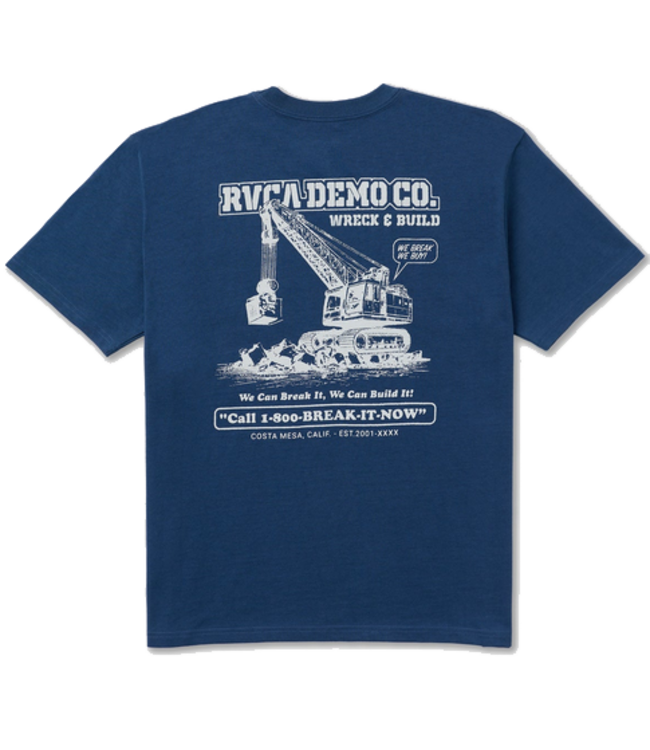 RVCA Mens Demo Tshirt Dark Denim 23A352611