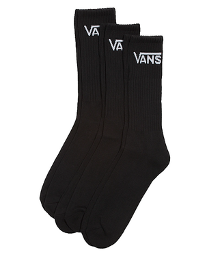 Vans Vans 3 Pk Classic Crew  Socks Black VN000F0XBLK