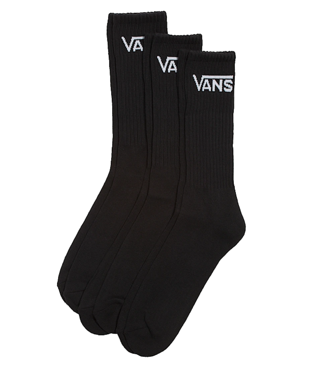 Vans Vans 3 Pk Classic Crew  Socks Black VN000F0XBLK