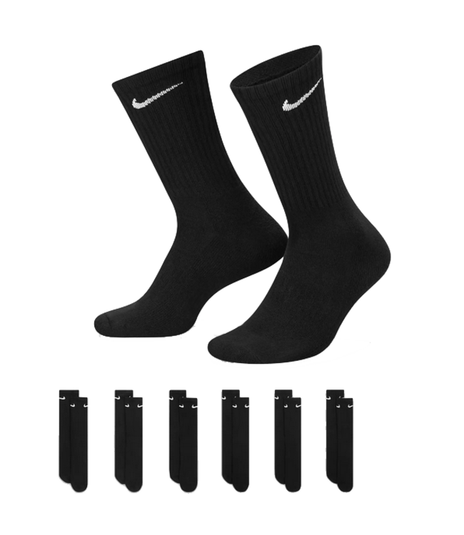 nike Nike Everyday Cotton Cushioned Crew 6 pack BLK SX7666 010
