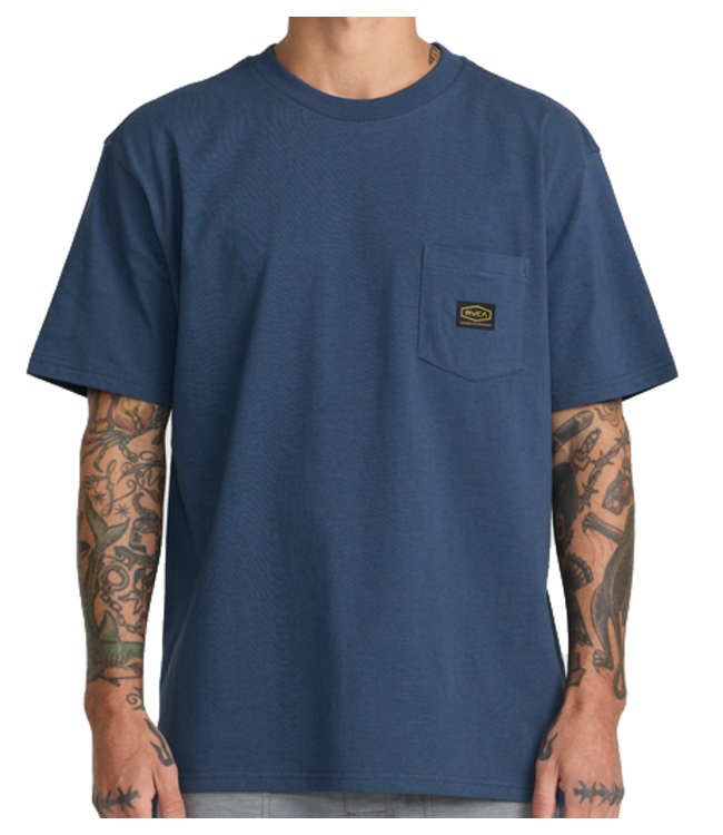 RVCA Mens Americana Pocket Dark Denim Tshirt 23A353638