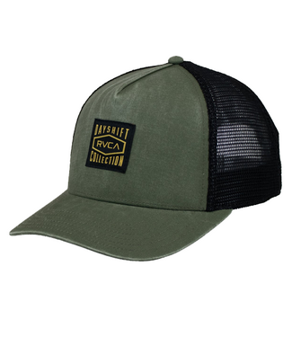Rvca Mens Dayshift Canvas Trucker Olive Cap 3D5532607
