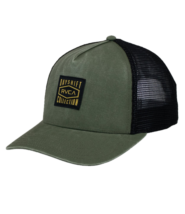 Rvca Mens Dayshift Canvas Trucker Olive Cap 3D5532607