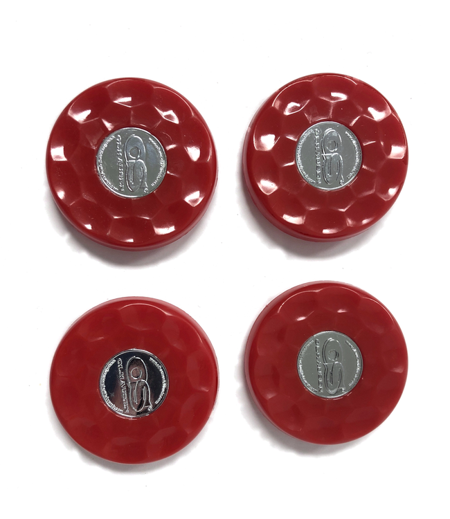 Olhausen Red Olhausen shuffleboard set of 4 screw on caps for pucks