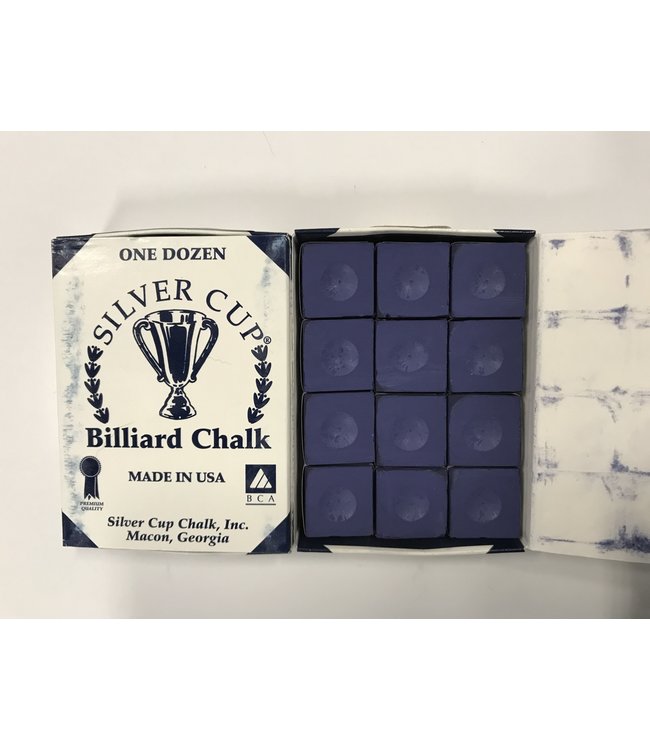 **SUPERPOOL**  12 Pieces of Silver Cup Quality Pool Table Chalk *PURPLE* 
