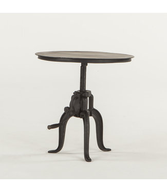 HOME TRENDS SIDE TABLE 24IN ROUND ADJUSTABLE BLACK
