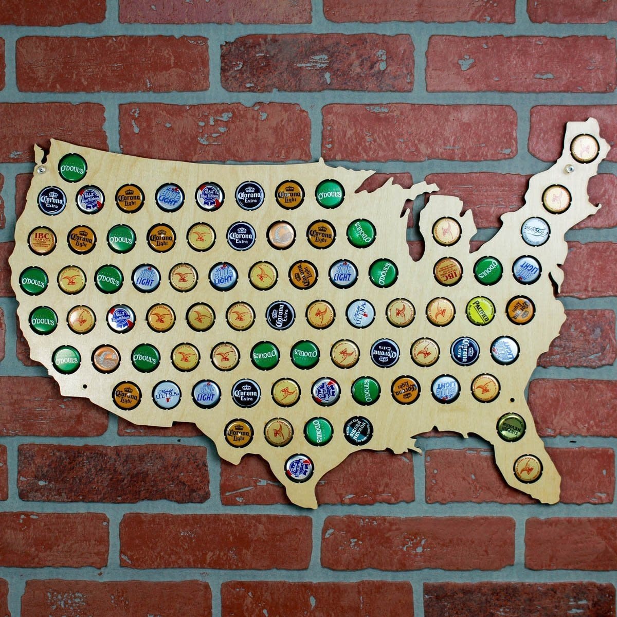 Beer Cap Map of the USA Wall Art RR Games