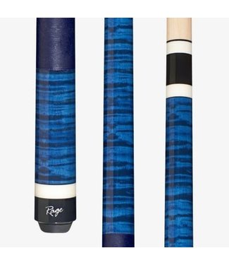 RAGE RG120 Rage Cue Stick Blue Moon Curly Maple w/ coated solid blue pressed Nylon Wrap