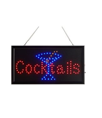 19" X 10" LED RECTANGULAR COCKTAILS SIGN WITH 2 DISPLAY MODES