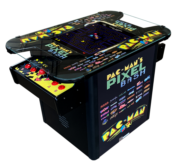 Pac Man S Pixel Bash Cocktail Table Black Finish Rr Games Billiards And Game Room Supplies