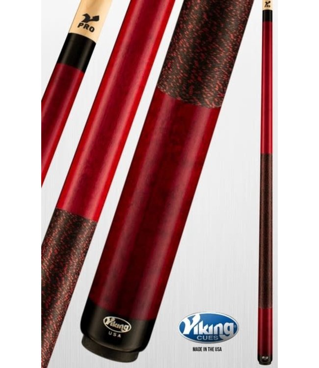 Viking B2212 Red Northwoods Maple Doubled Pressed Linen Wrap Cue Stick 12.75mm