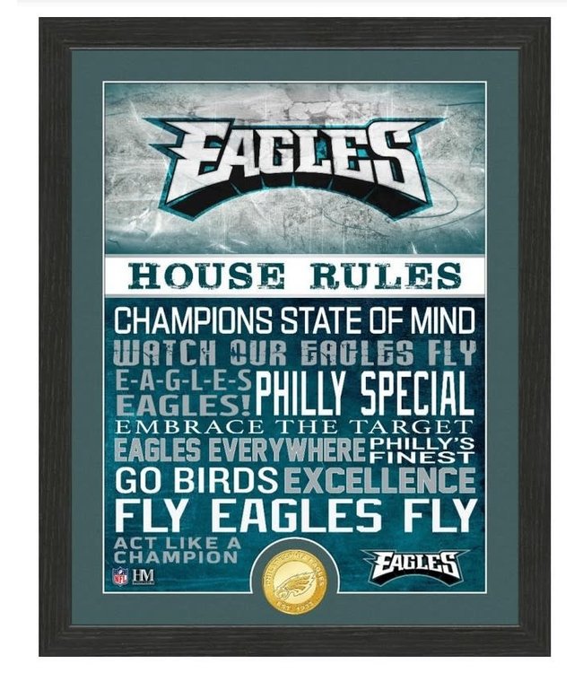 Philadelphia Eagles House Rules Bronze Coin Photo Mint Picture