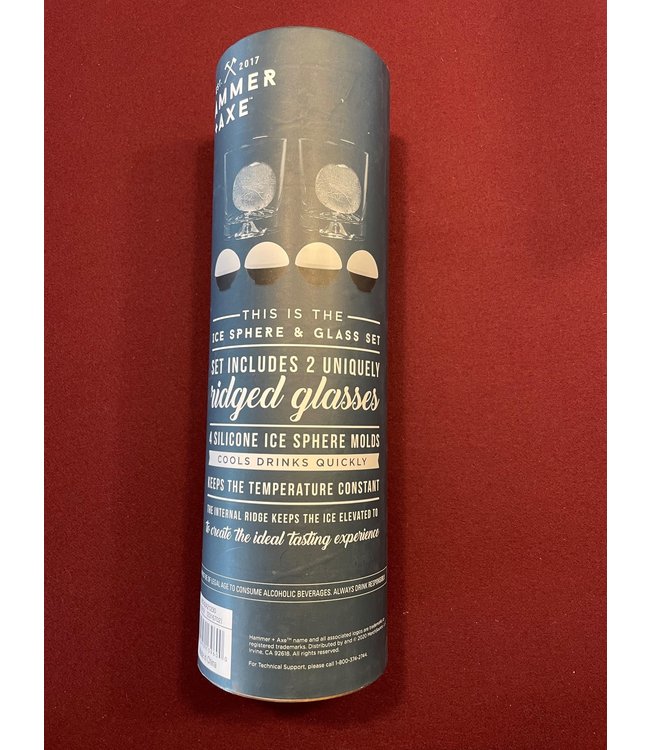 Hammer and Axe Ice Sphere Glass Set RR Games