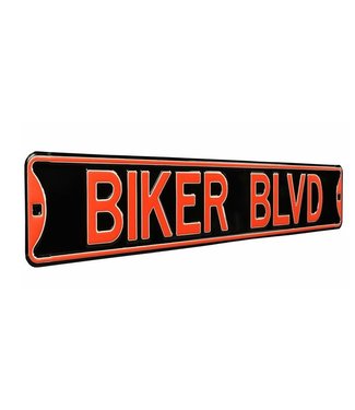 Authentic Street Signs Biker BLVD Metal Motorcycle Street Sign