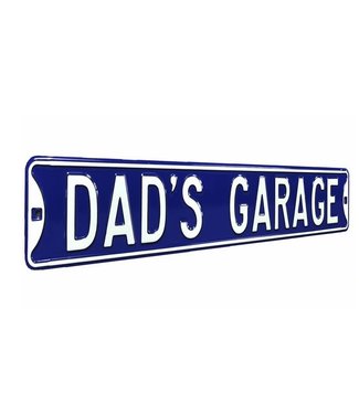 Authentic Street Signs Dad's Garage Blue / White Metal Street Sign