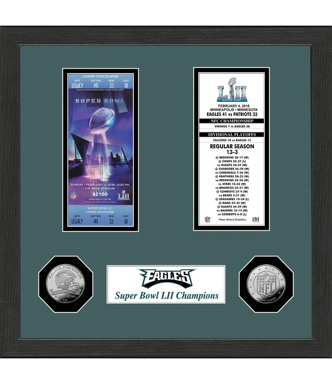 Eagles Super Bowl LII Champs Signature Ticket Frame (NFLPANO196K)