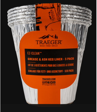 Traeger Wood Fire Grill BAC608 Grease & Ash Keg Liner 5 Pack