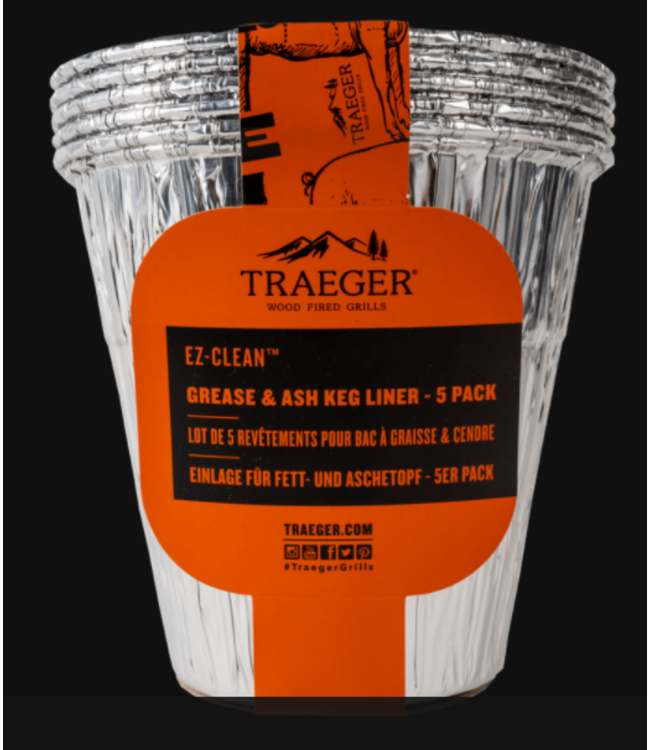 TRAEGER BAC608 Grease & Ash Keg Liner 5 Pack