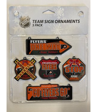5 Piece Metal Sign Ornament- Philadelphia Flyers