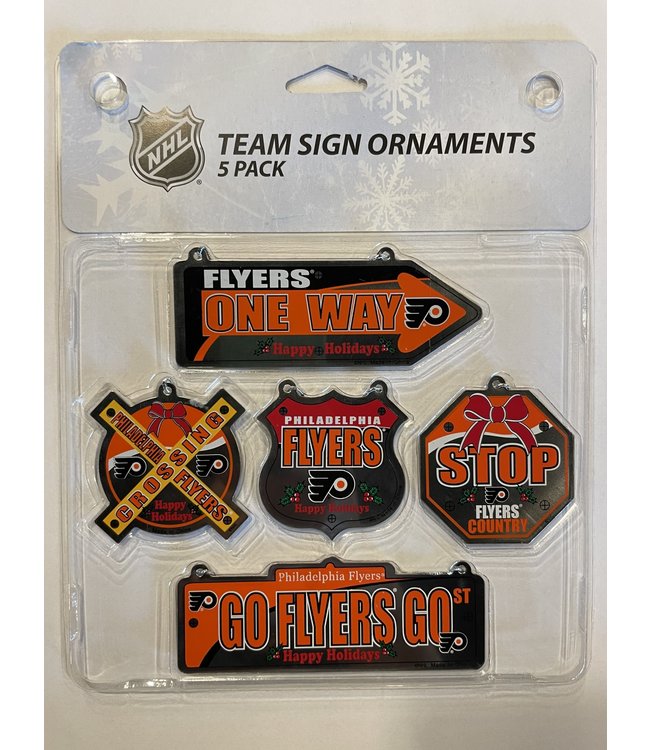 5 Piece Metal Sign Ornament- Philadelphia Flyers