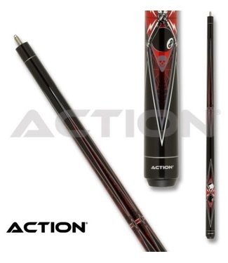 Action Action Garage Cue Stick Black w/Red Spiderweb ACT164