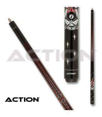Action Action Garage Cue Stick Black w/Red Horseshoe ACT165